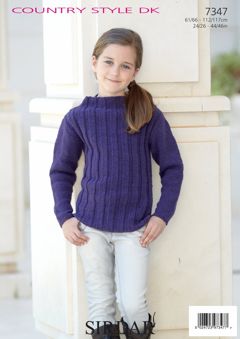 Sirdar Sweater and Sleeveless Top Knitting Pattern in Sirdar Country Style DK 7347P PDF DOWNLOAD