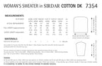 Sirdar Womans Sweater Knitting Pattern in Sirdar Cotton DK 7354P PDF DOWNLOAD
