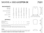 Sirdar Sweaters Knitting Pattern in Sirdar Cotton DK 7501P PDF DOWNLOAD
