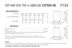 Sirdar Top and Vest Top Knitting Pattern in Sirdar Cotton DK 7734P PDF DOWNLOAD