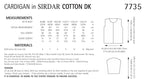 Sirdar Cardigan Knitting Pattern in Sirdar Cotton DK 7735P PDF DOWNLOAD