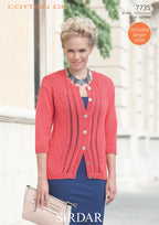 Sirdar Cardigan Knitting Pattern in Sirdar Cotton DK 7735P PDF DOWNLOAD