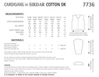 Sirdar Cardigans Knitting Pattern in Sirdar Cotton DK 7736P PDF DOWNLOAD