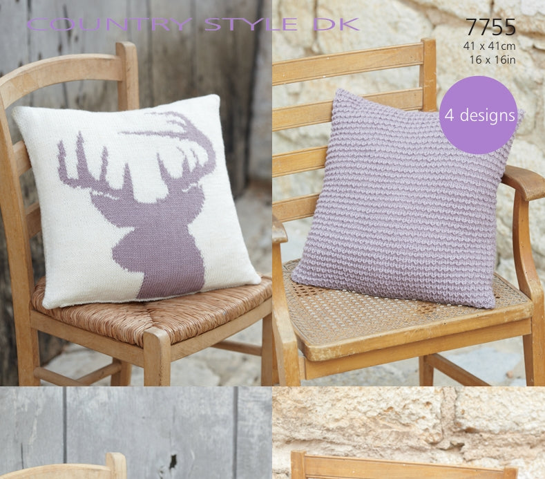 Sirdar Cushion Covers Knitting Pattern in Sirdar Country Style DK 7755P PDF DOWNLOAD