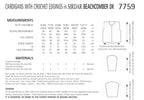 Sirdar Cardigan with Crochet Edgings Knitting Pattern in Sirdar Beachcomber DK 7759P PDF DOWNLOAD