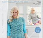 Sirdar Tops Knitting Pattern in Sirdar Cotton Prints DK 7766P PDF DOWNLOAD