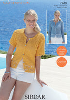 Sirdar Cardigan Crochet Pattern in Sirdar Cotton DK 7740P PDF DOWNLOAD
