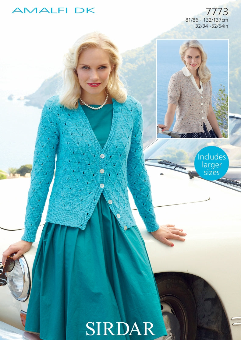 Sirdar Cardigans Knitting Pattern in Sirdar Amalfi DK 7773P PDF DOWNLOAD