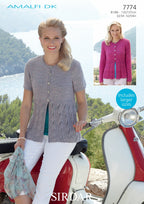 Sirdar Cardigans Knitting Pattern in Sirdar Amalfi DK 7774P PDF DOWNLOAD