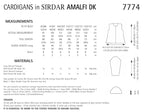 Sirdar Cardigans Knitting Pattern in Sirdar Amalfi DK 7774P PDF DOWNLOAD