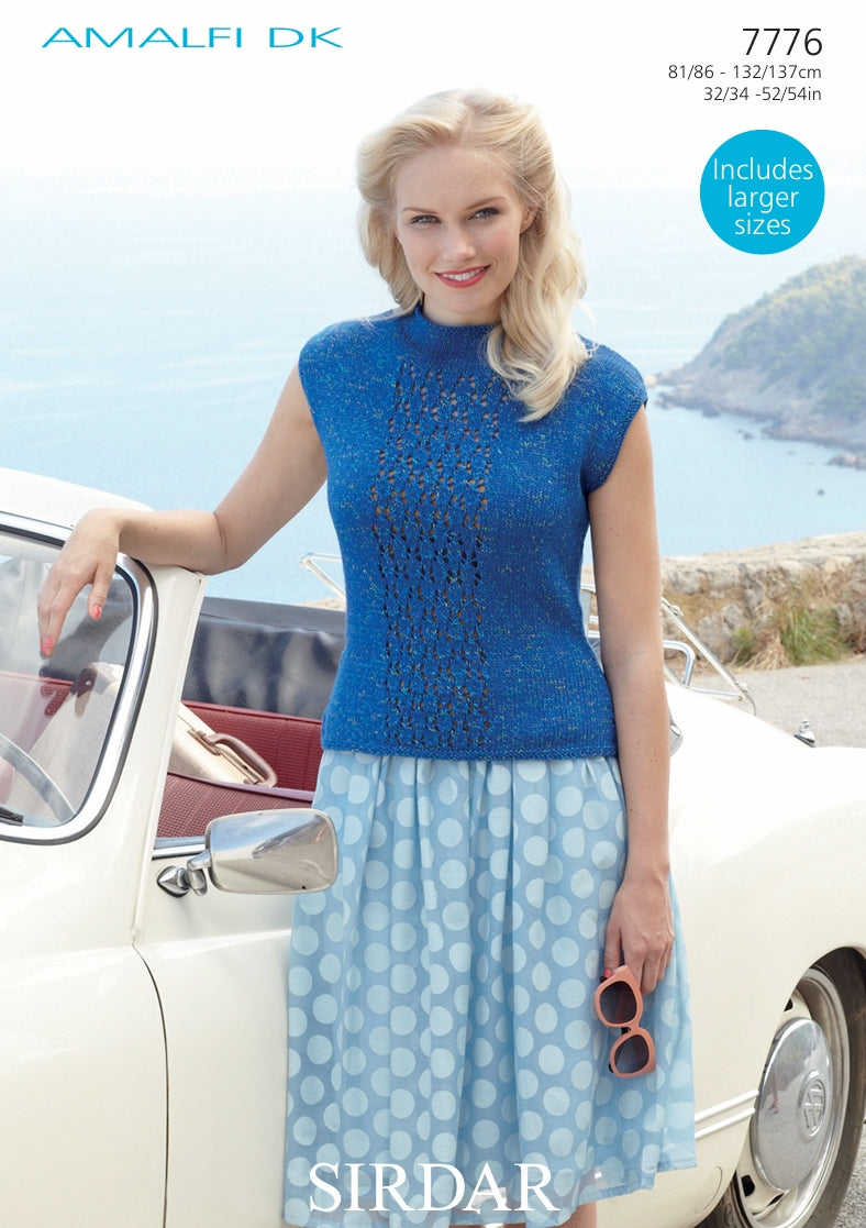 Sirdar Tops Knitting Pattern in Sirdar Amalfi DK 7776P PDF DOWNLOAD