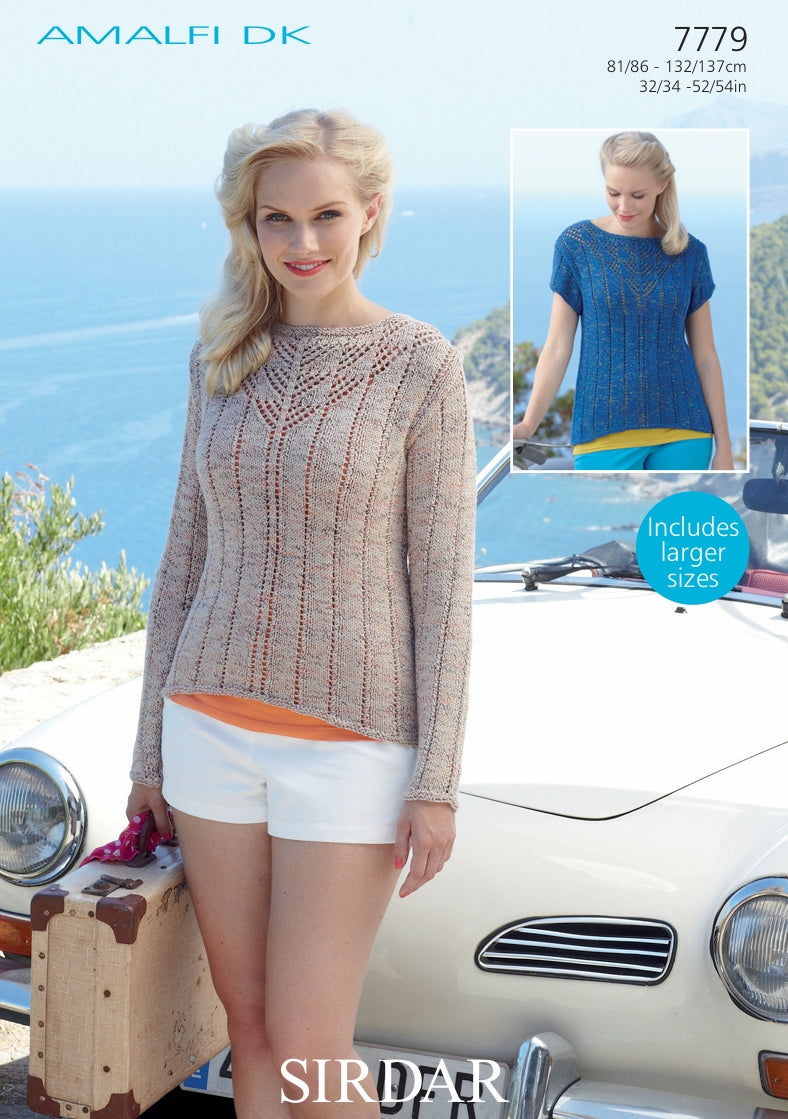 Sirdar Top Knitting Pattern in Sirdar Amalfi DK 7779P PDF DOWNLOAD