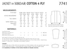 Sirdar Jacket Knitting Pattern in Sirdar Cotton 4ply 7741P PDF DOWNLOAD