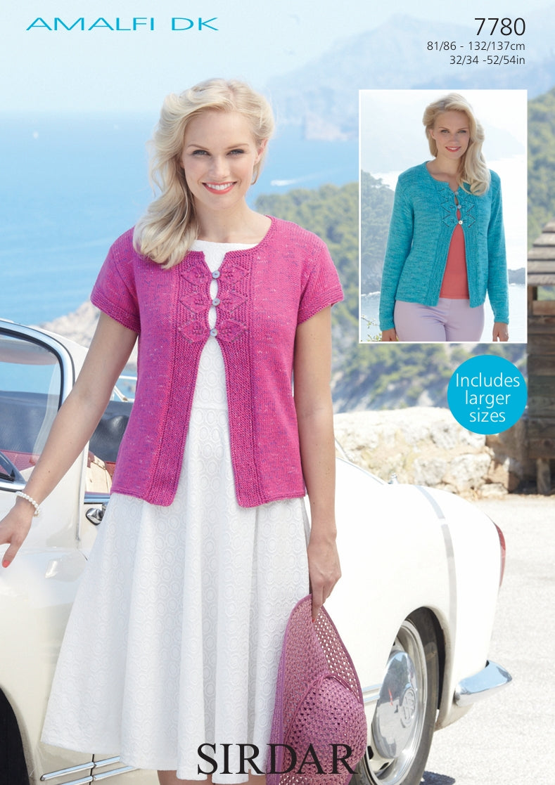 Sirdar Cardigans Knitting Pattern in Sirdar Amalfi DK 7780P PDF DOWNLOAD