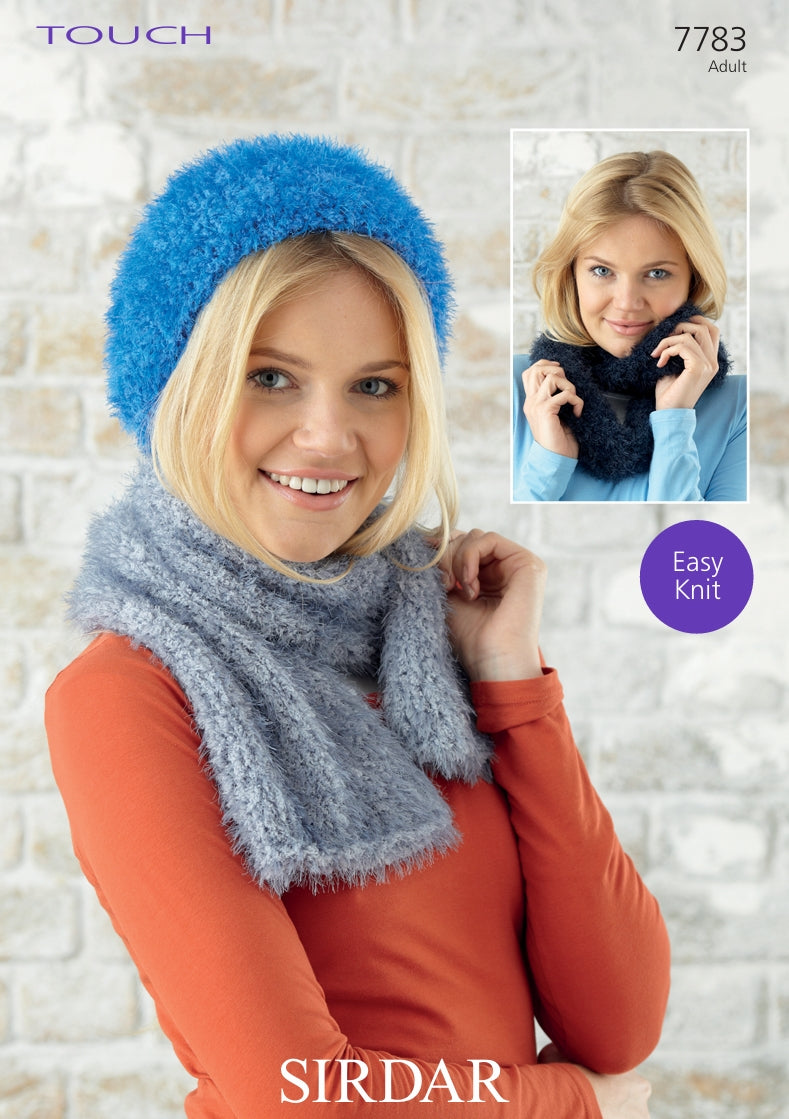 Sirdar Hat, Scarf and Snood Knitting Pattern in Sirdar Touch 7783P PDF DOWNLOAD