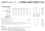 Hayfield Jackets Knitting Pattern in Hayfield Bonus Aran Tweed 7794P PDF DOWNLOAD
