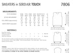 Sirdar Sweaters Knitting Pattern in Sirdar Touch 7806P PDF DOWNLOAD