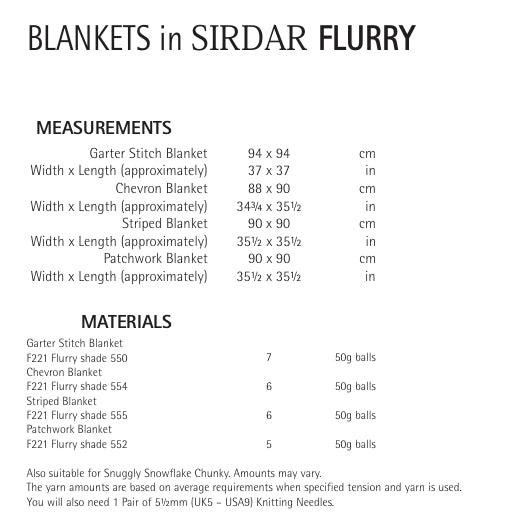 Sirdar Blankets Knitting Pattern in Flurry 7959P PDF DOWNLOAD