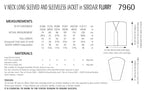 Sirdar V Neck Long Sleeved and Sleeveless Jacket Knitting Pattern in Flurry 7960P PDF DOWNLOAD