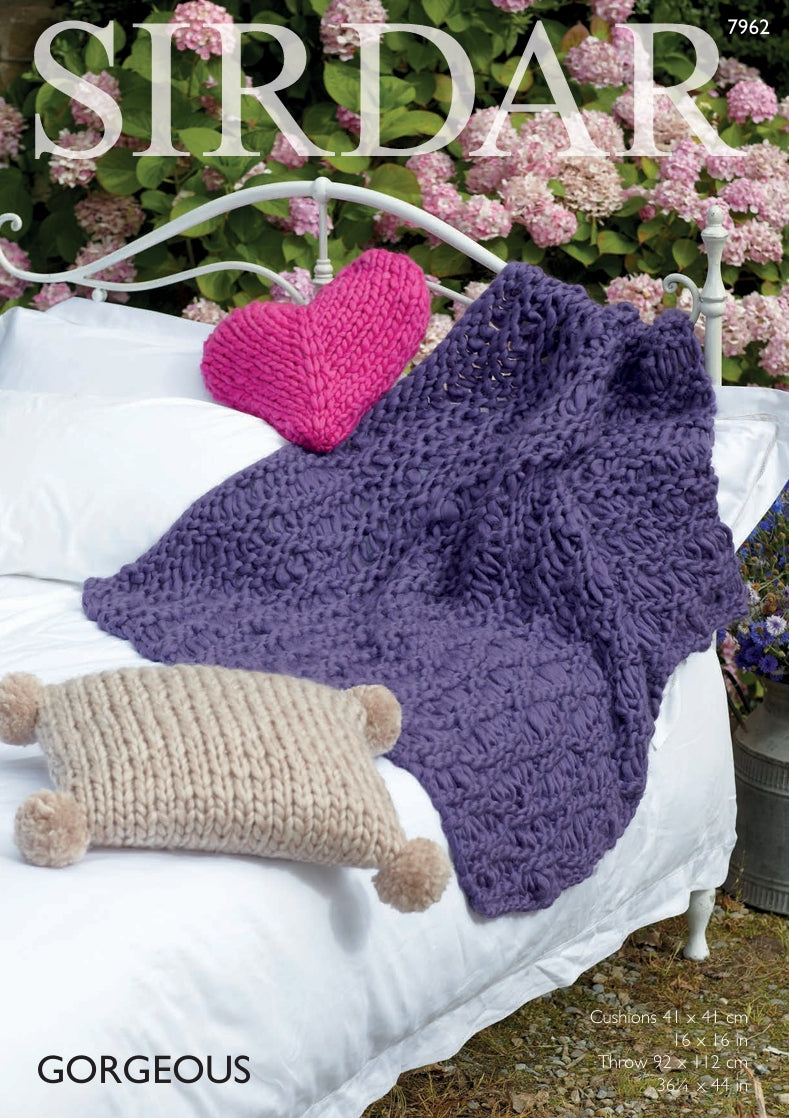 Sirdar Home Accessories Knitting Pattern in Sirdar Gorgeous 7962P PDF DOWNLOAD