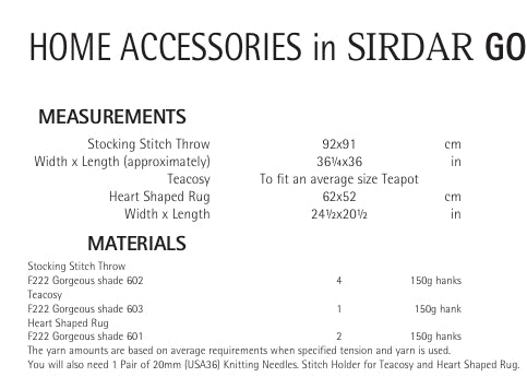 Sirdar Home Accessories Knitting Pattern in Sirdar Gorgeous 7963P PDF DOWNLOAD