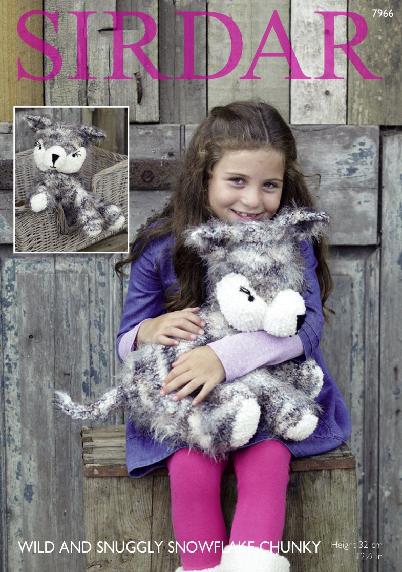 Sirdar Husky Dog Knitting Pattern in Sirdar Wild and Snowflake Chunky 7966P PDF DOWNLOAD