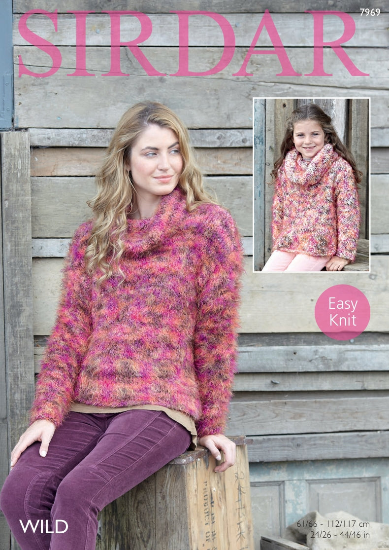 Sirdar Sweater Knitting Pattern in Sirdar Wild 7969P PDF DOWNLOAD