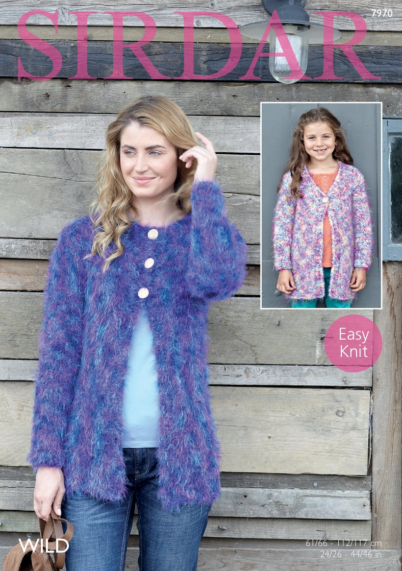 Sirdar Cardigans Knitting Pattern in Sirdar Wild 7970P PDF DOWNLOAD