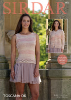 Sirdar Cardigan and Top Knitting Pattern in Sirdar Toscana DK 7975P PDF DOWNLOAD