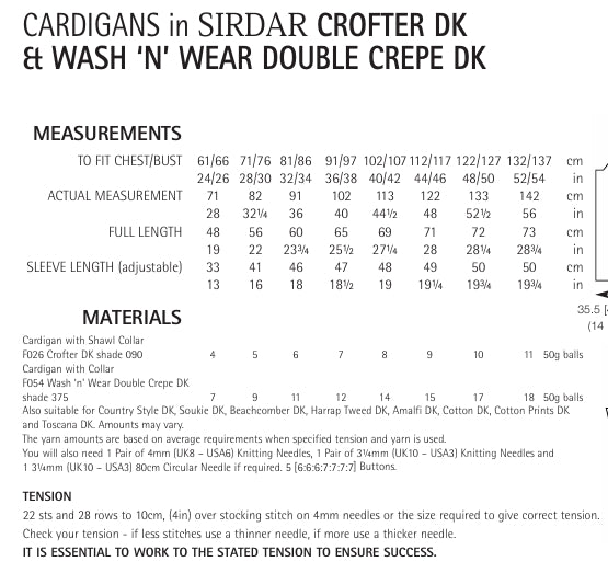Sirdar Cardigans Knitting Pattern in Crofter DK and Double Crepe DK 7979P PDF DOWNLOAD