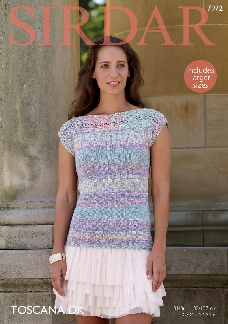 Sirdar Top Knitting Pattern in Sirdar Toscana DK 7972P PDF DOWNLOAD