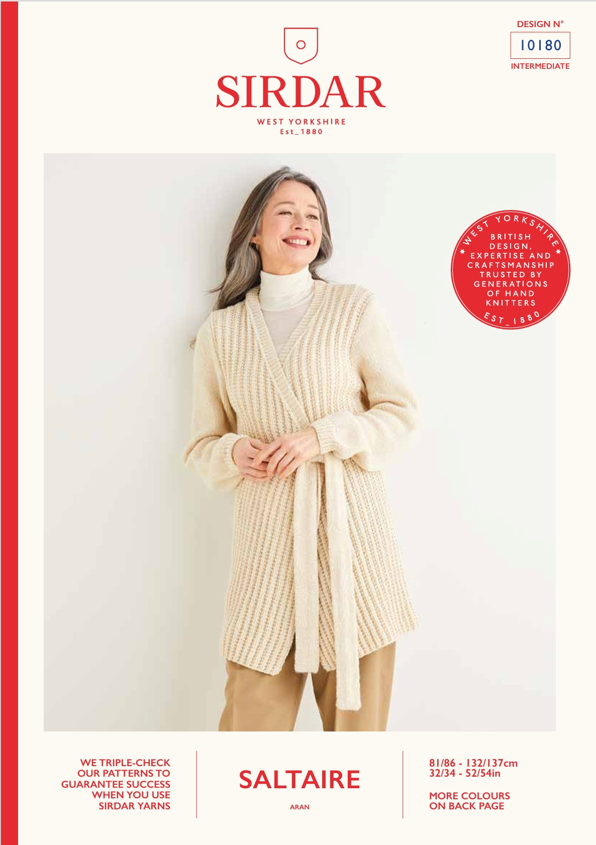 Sirdar Long Line Jacket Knitting Pattern in Aran 10180P PDF DOWNLOAD