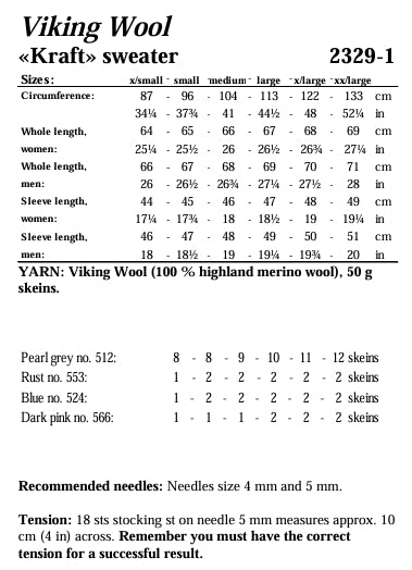 Viking Yarn Ladies / Mens Sweater Knitting Pattern in Viking Wool 2329-1eP PDF DOWNLOAD