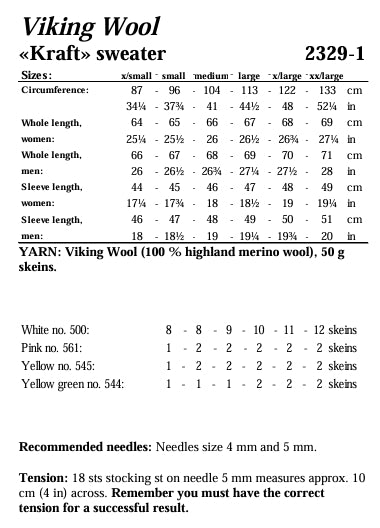 Viking Yarn Ladies / Mens Sweater Knitting Pattern in Viking Wool 2329-1cP PDF DOWNLOAD