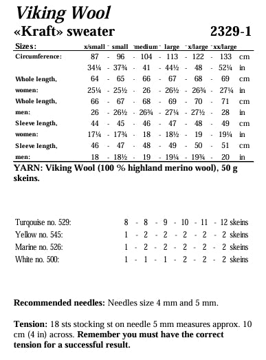 Viking Yarn Ladies / Mens Sweater Knitting Pattern in Viking Wool 2329-1bP PDF DOWNLOAD