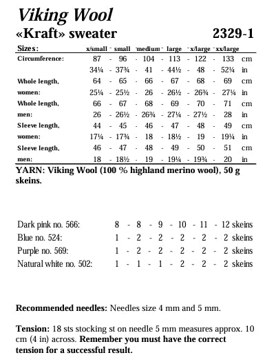 Viking Yarn Ladies / Mens Sweater Knitting Pattern in Viking Wool 2329-1dP PDF DOWNLOAD