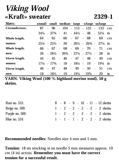 Viking Yarn Ladies / Mens Sweater Knitting Pattern in Viking Wool 2329-1iP PDF DOWNLOAD