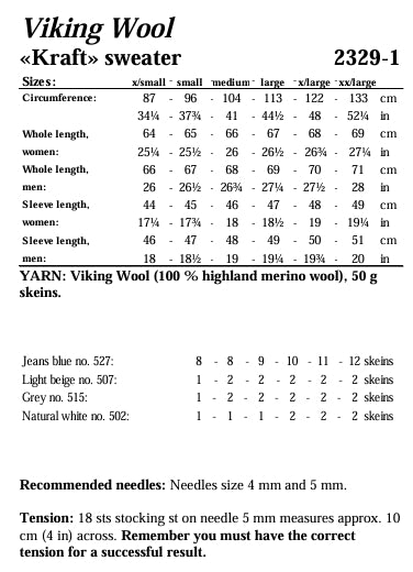Viking Yarn Ladies / Mens Sweater Knitting Pattern in Viking Wool 2329-1gP PDF DOWNLOAD