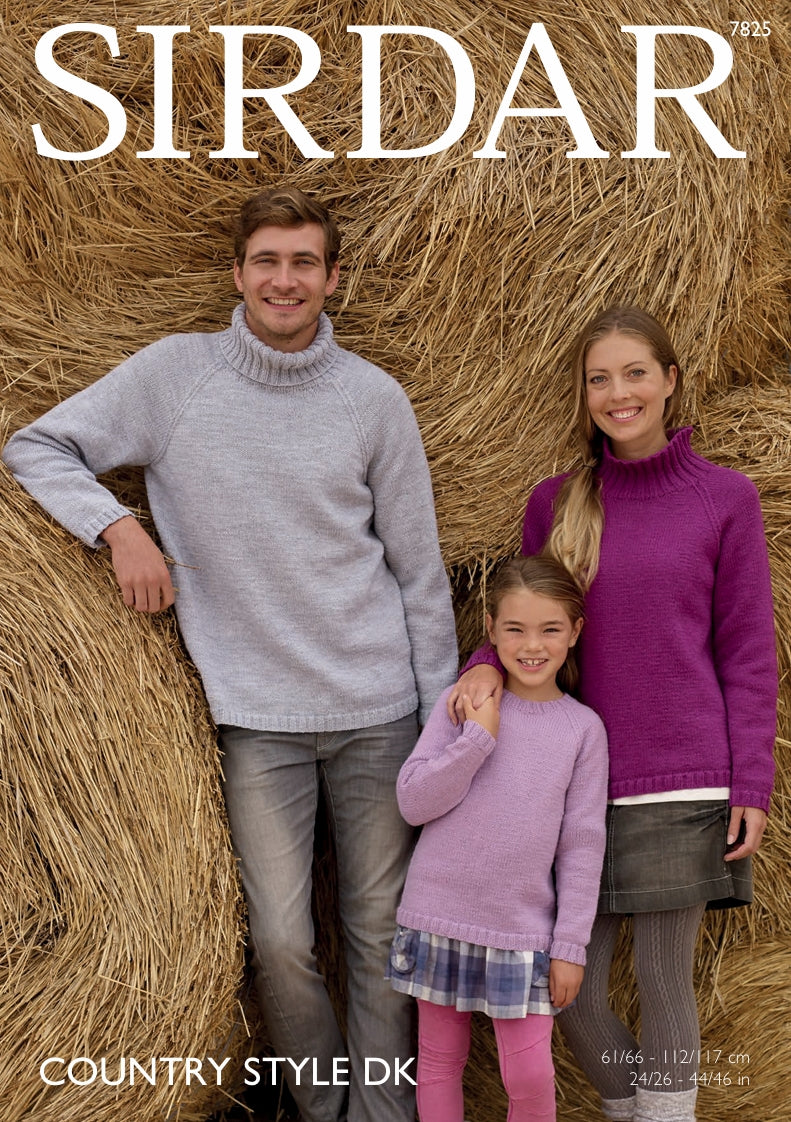Sirdar Family Sweaters Knitting Pattern in Sirdar Country Style DK 7825P PDF DOWNLOAD