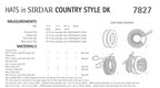 Sirdar Hats Knitting Pattern in Sirdar Country Style DK 7827P PDF DOWNLOAD