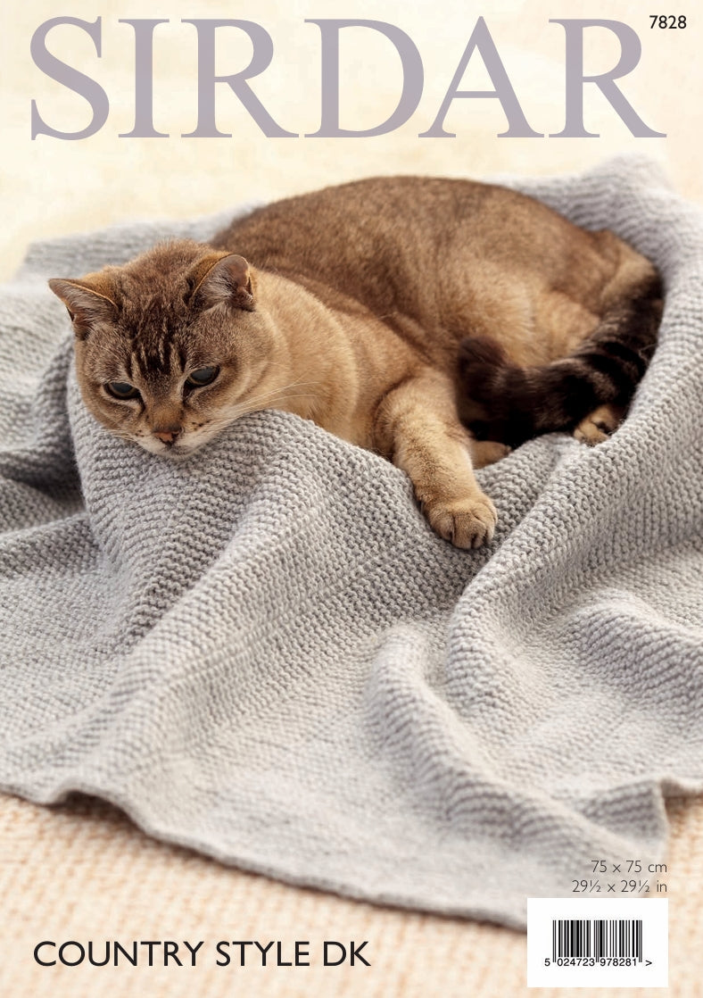 Sirdar Cat Blankets Knitting Pattern in Sirdar Country Style DK 7828P PDF DOWNLOAD