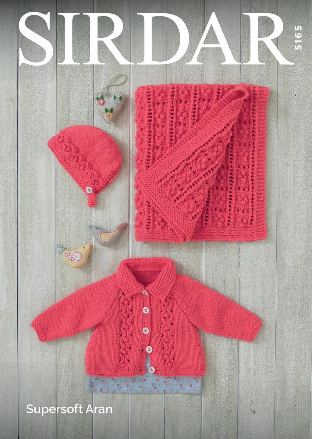 Sirdar Babies Jacket, Bonnet & Blanket Knitting Pattern in Aran 5165P PDF DOWNLOAD