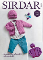 Sirdar Babies Cardigan & Hat Knitting Pattern in DK 5160P PDF DOWNLOAD