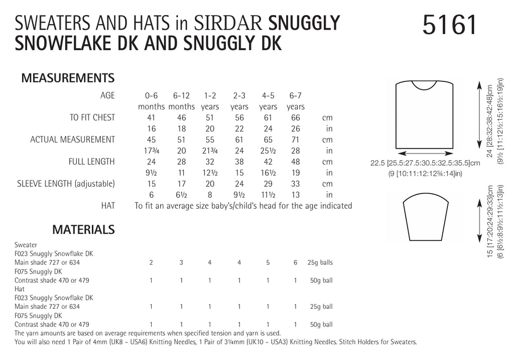 Sirdar Babies Sweaters & Hats Knitting Pattern in DK 5161P PDF DOWNLOAD