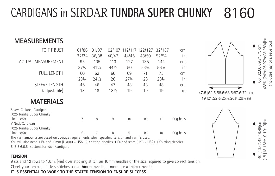 Sirdar Ladies Cardigans Knitting Pattern in Super Chunky 8160P PDF DOWNLOAD