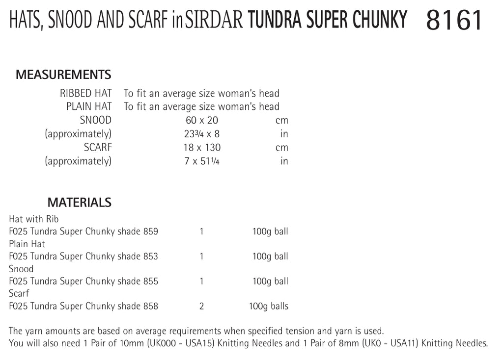Sirdar Hats, Snood & Scarf Knitting Pattern in Super Chunky 8161P PDF DOWNLOAD
