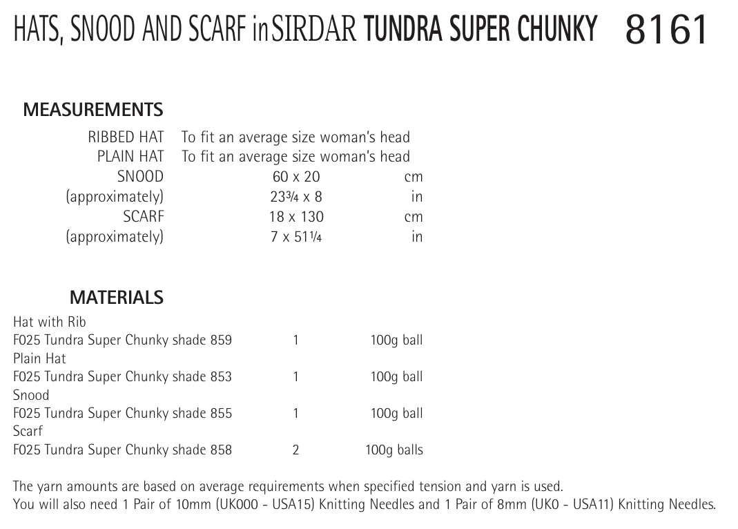 Sirdar Hats, Snood & Scarf Knitting Pattern in Super Chunky 8161P PDF DOWNLOAD