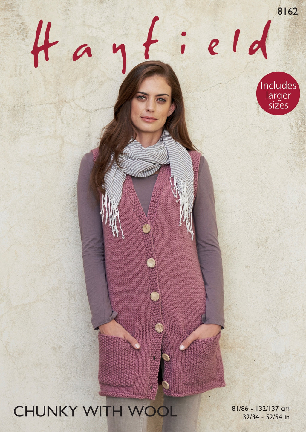 Hayfield Longline Waiscoat Knitting Pattern in Chunky 8162P PDF DOWNLOAD