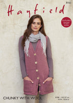 Hayfield Longline Waiscoat Knitting Pattern in Chunky 8162P PDF DOWNLOAD