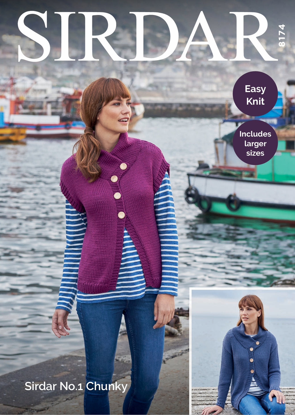 Sirdar Jacket & Waistcoat Knitting Pattern in Chunky 8174P PDF DOWNLOAD